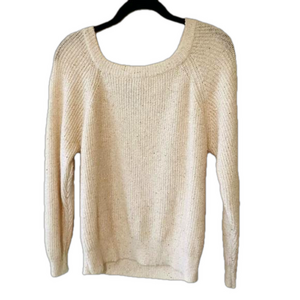 Daytrip Metallic Long Sleeve Sweater Pullover Size XS Gold Cream